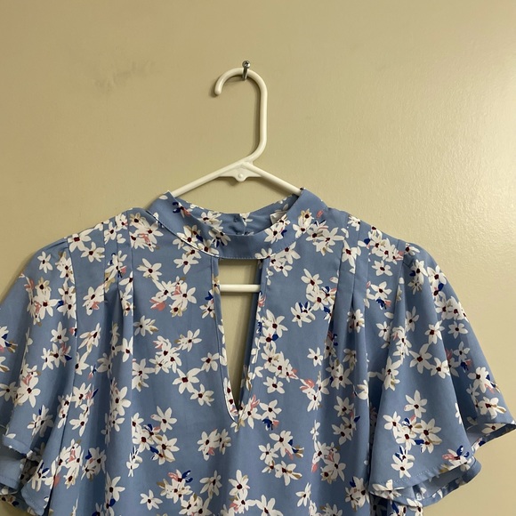 Blue Floral Sienna Sky Blouse - Picture 9 of 11